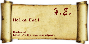 Holka Emil névjegykártya